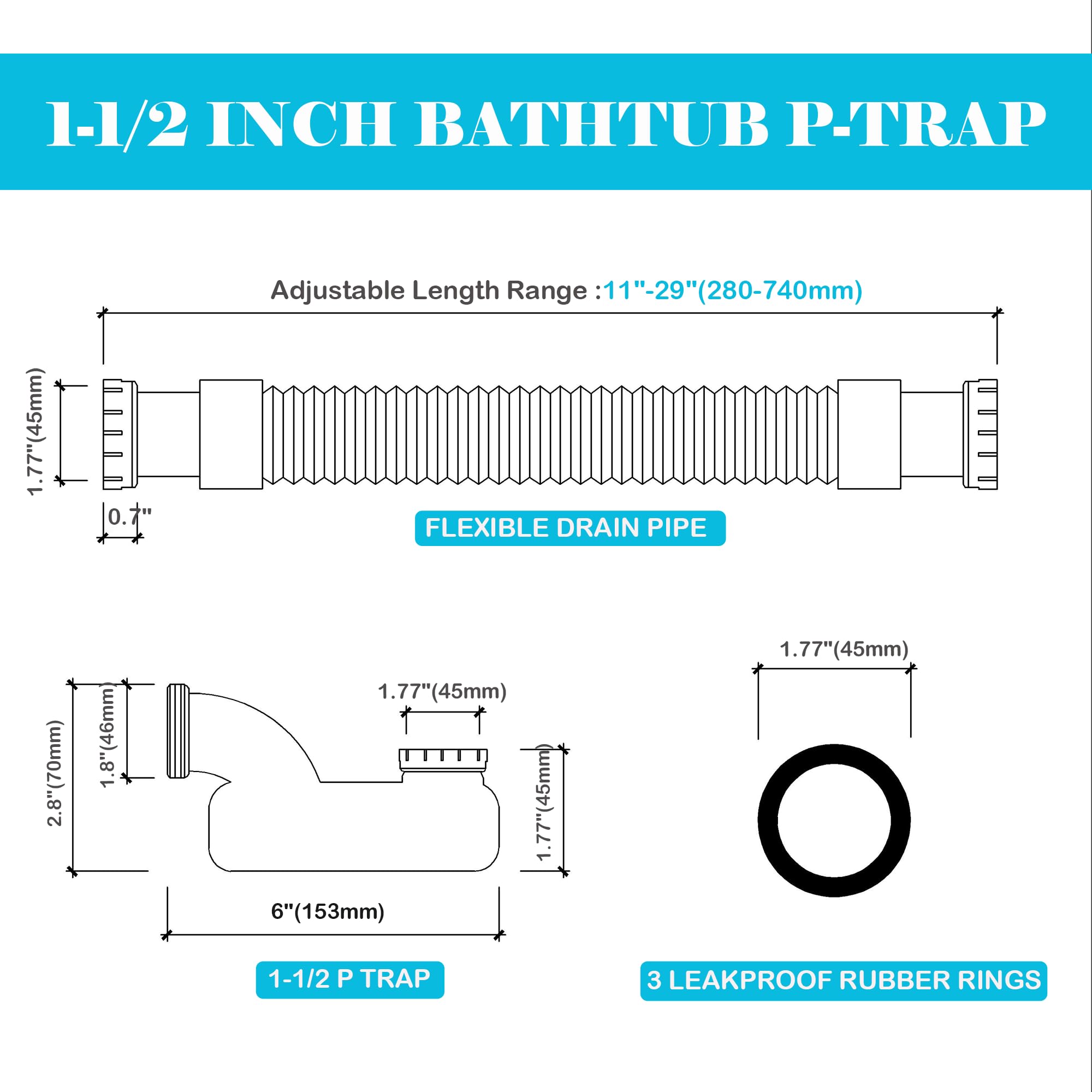 Jeckthun high-quality PP plastic drain resists corrosion.
