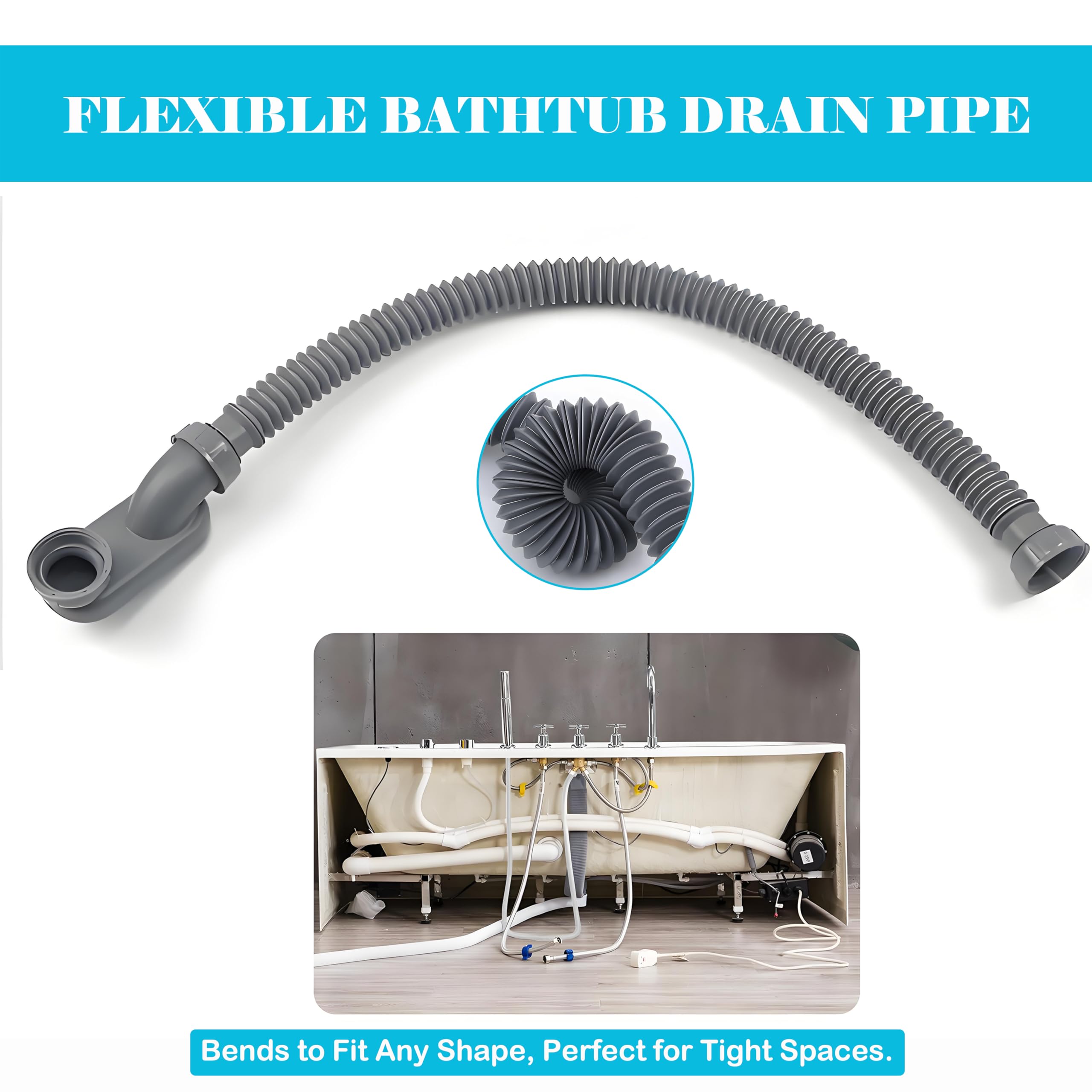 Jeckthun stretchable trap pipe adapts to small spaces.