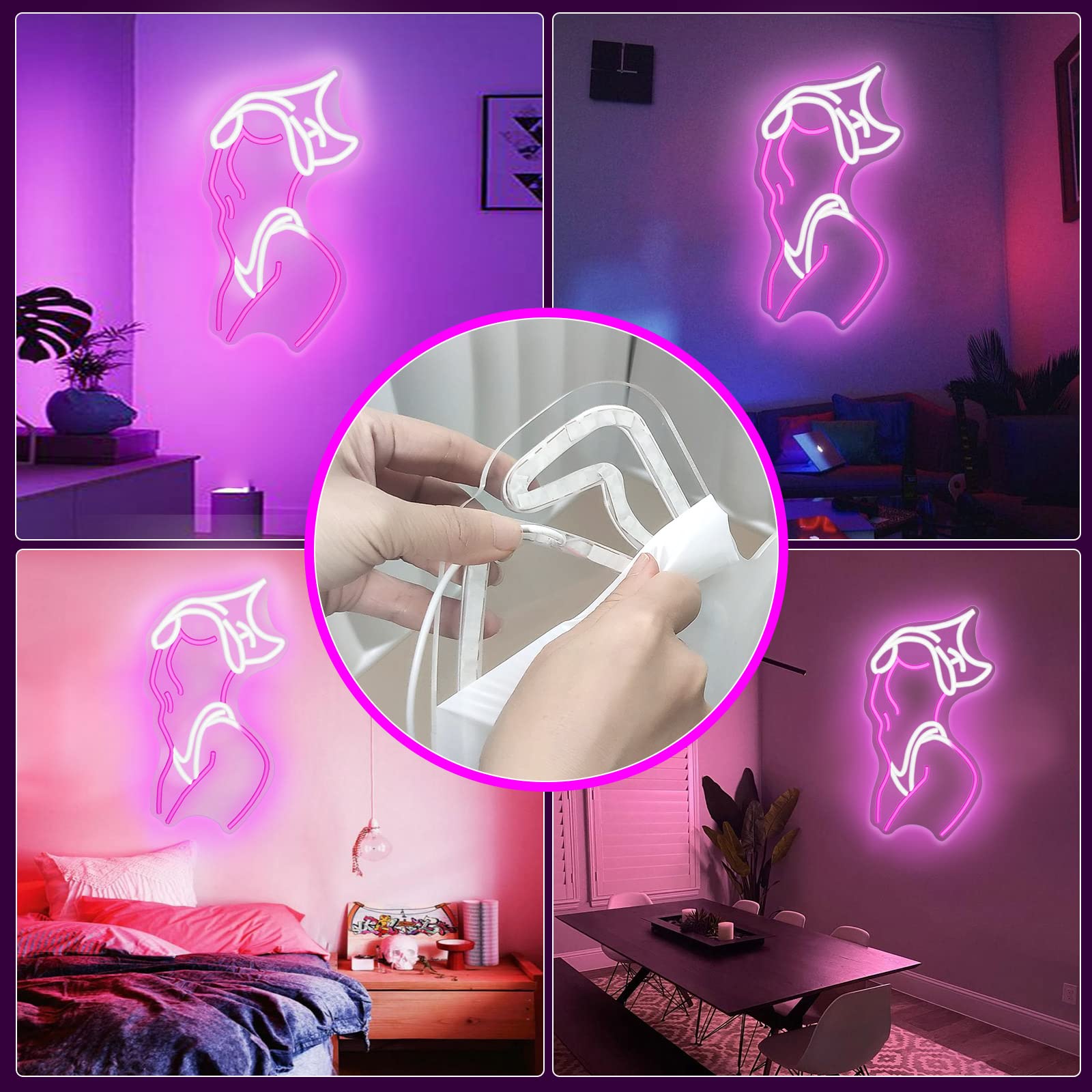 JEDAEMEN Neon Sign on table adds ambient party lighting