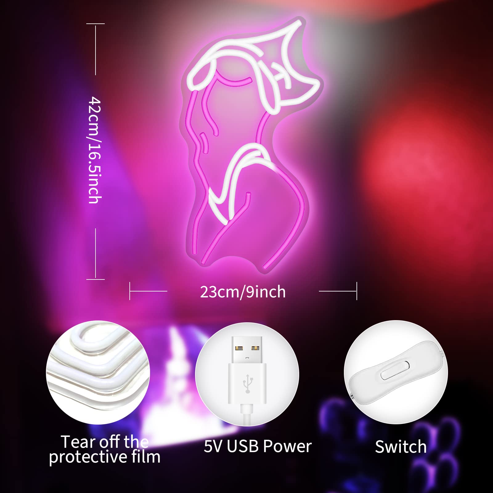 JEDAEMEN Neon Sign USB powered for laptop or power bank use