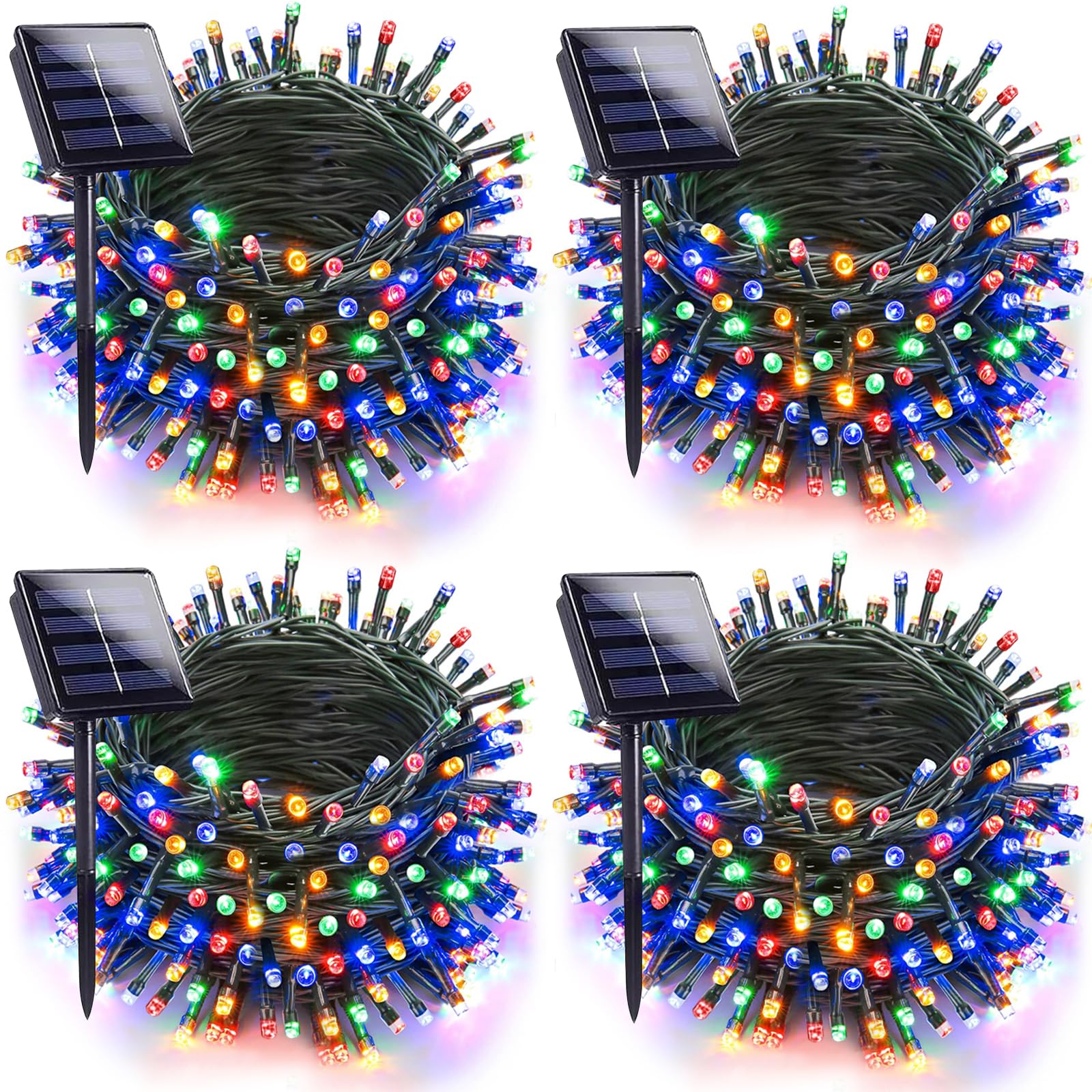 Jedavai upgraded 4-pack solar lights front view for versatile outdoor decoration