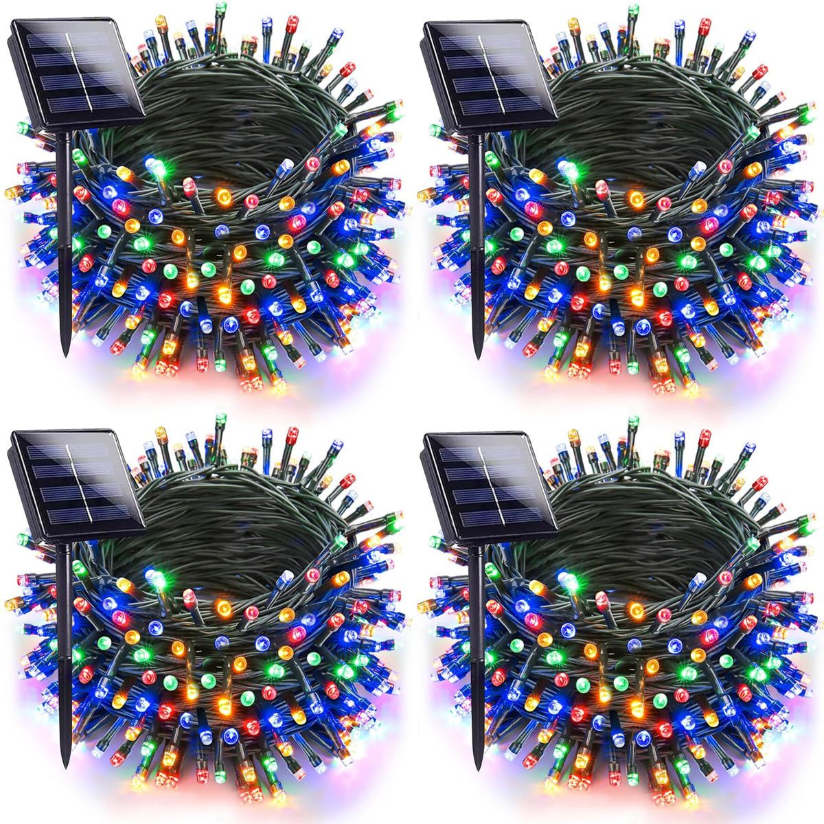 Jedavai upgraded 4-pack solar lights front view for versatile outdoor decoration