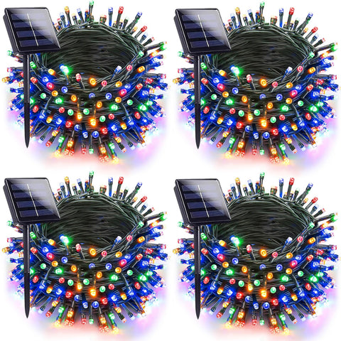 Jedavai upgraded 4-pack solar lights front view for versatile outdoor decoration