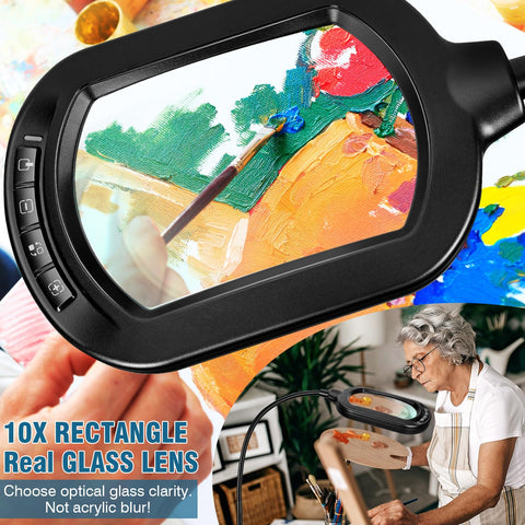 Jeedefi height-adjustable magnifier base for comfortable standing or seated tasks.