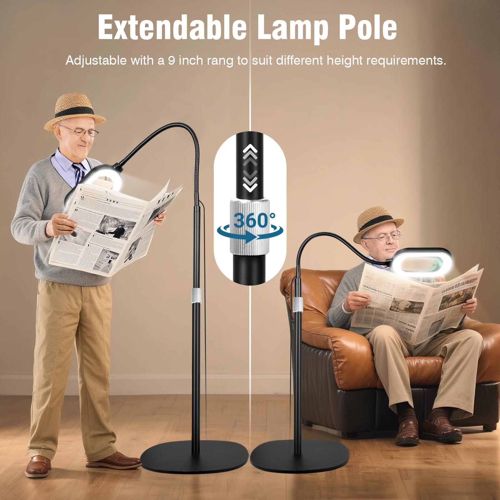 Jeedefi rotatable lamp head for precise light direction on detail work.