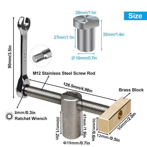 JEEJINYAN bench dog clamps side view highlights low-profile design for slim setups