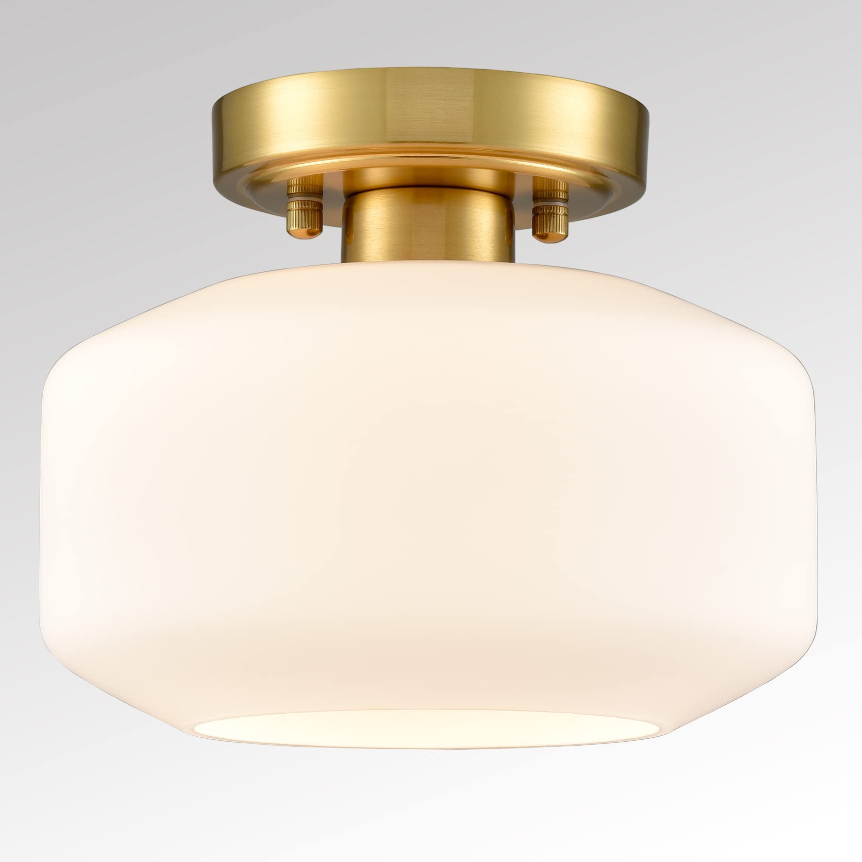 JEENKAE gold semi-flush mount light for modern entryways