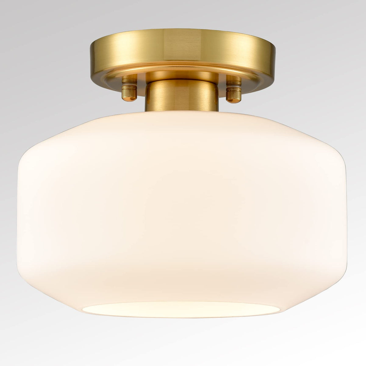 JEENKAE gold semi-flush mount light for modern entryways