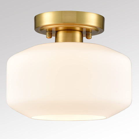 JEENKAE gold semi-flush mount light for modern entryways