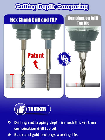 JEFE HEX hex-shank drill bits securely gripping a chuck during impact drilling