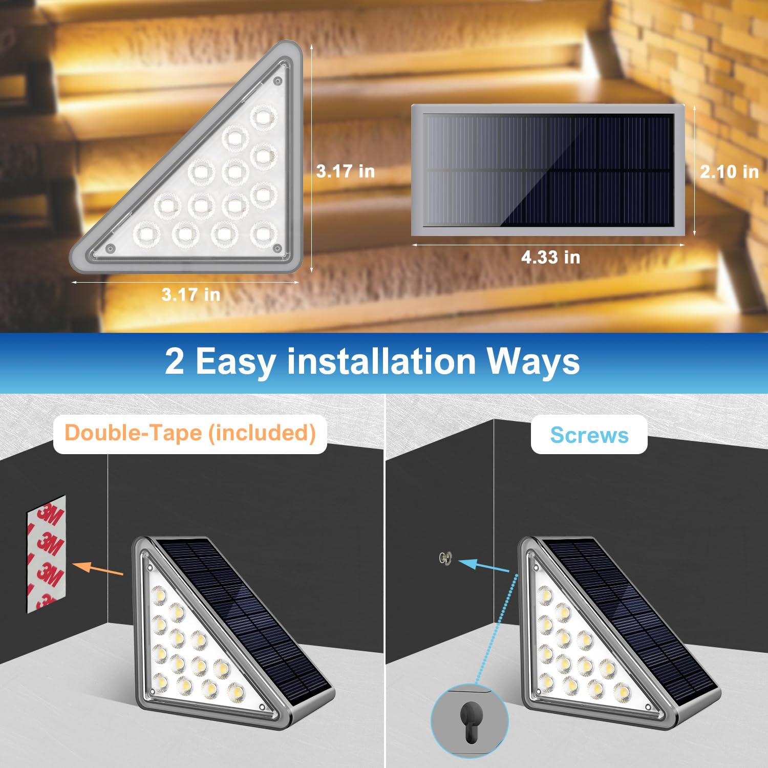 JEJOT step light guides walkways along patio and sidewalk.