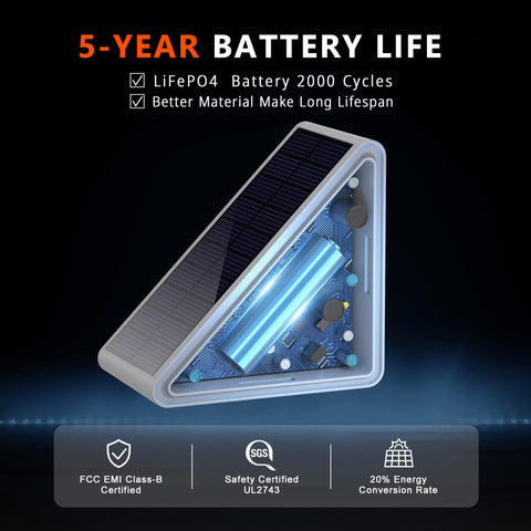 JEJOT solar step light on deck highlights each step.