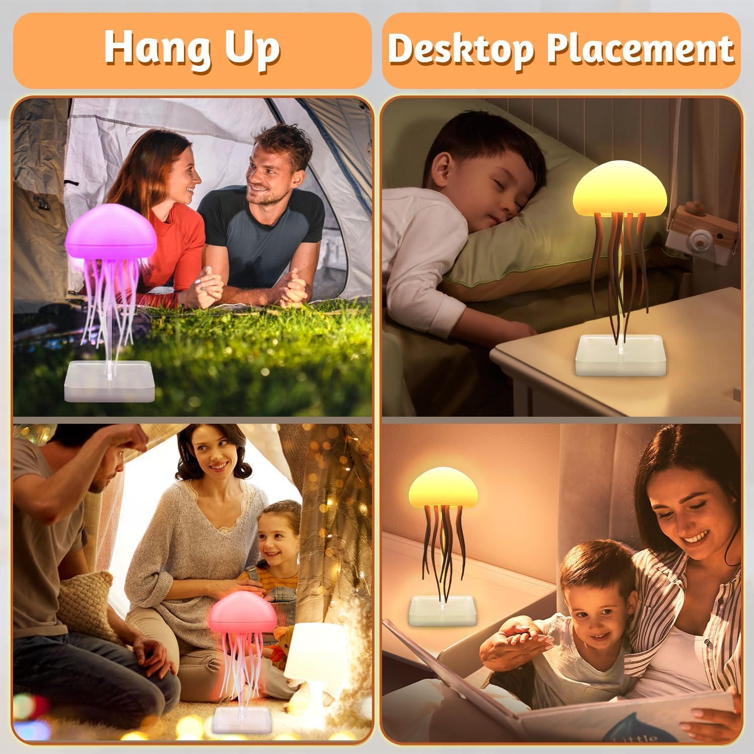Type-C charging makes Jellyfish Lamp quick and easy to power up.
