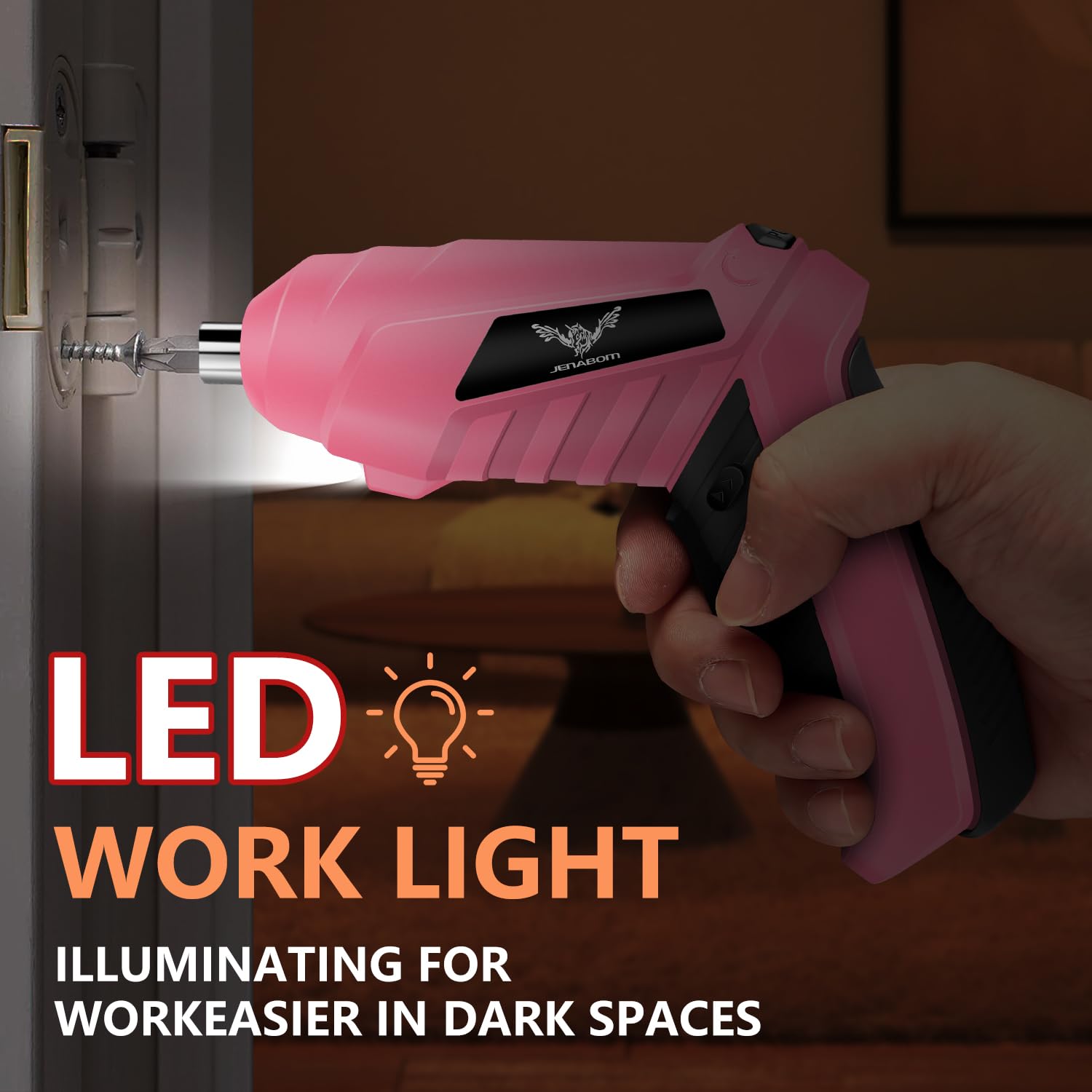JENABOM adjustable head 120-180 degrees enables flexible access in tight spaces.