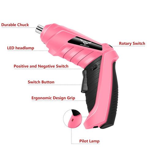 JENABOM micro-USB charging keeps the cordless driver ready to use.
