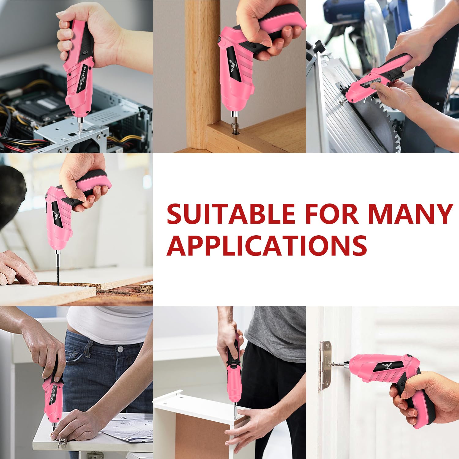 JENABOM pink ergonomic grip for comfortable control during daily tasks.