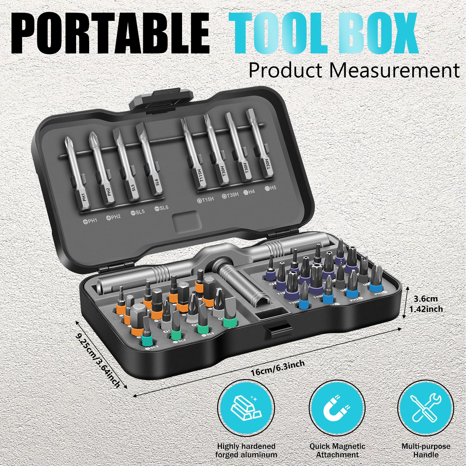 JENABOM compact storage box keeps tools organized and portable.