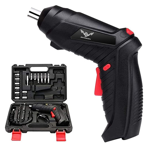 JENABOM Electric Screwdriver with front LED light assists precise work in dim spaces.