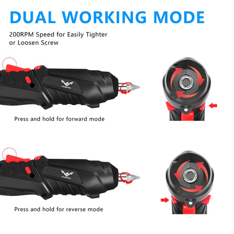 JENABOM forward and reverse buttons enable easy tightening and loosening.