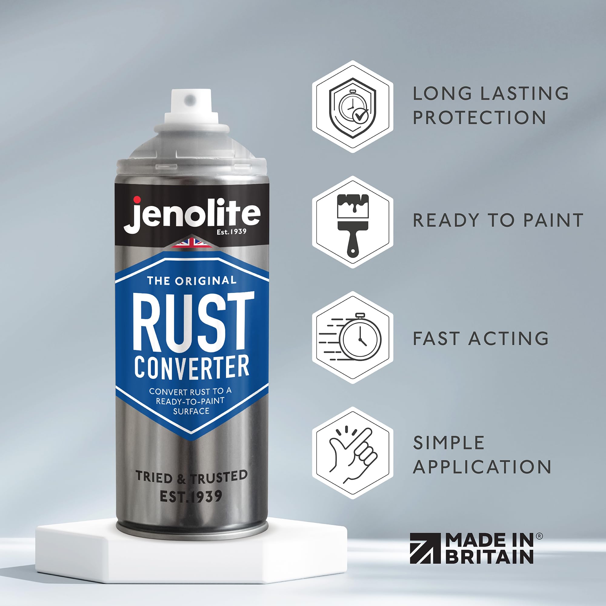 Jenolite epoxy coating forming a durable black surface ready for painting.
