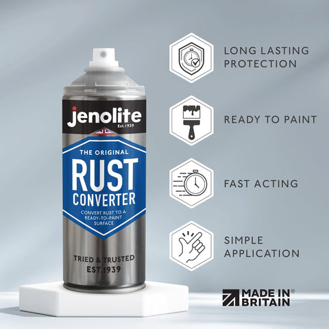 Jenolite epoxy coating forming a durable black surface ready for painting.