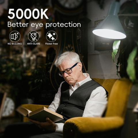 Jensense dimmable 8W Edison bulb 5000K for customizable mood with compatible dimmers.