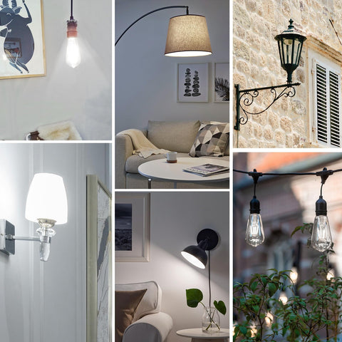 Jensense vintage bulbs enhance ambient lighting for parties and festive settings.