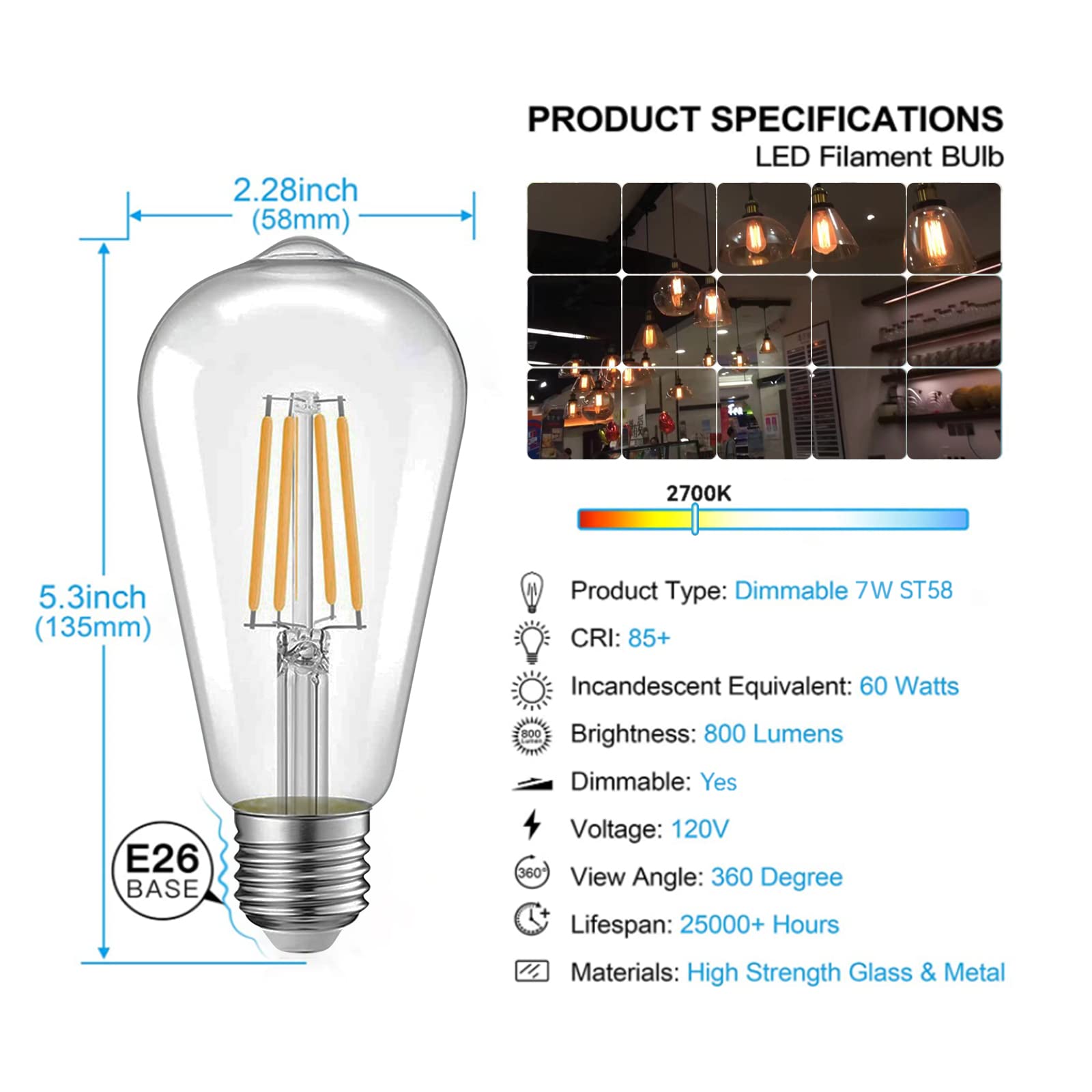 Jensense warm 2700K glow delivers 800 lumens for living room scenes