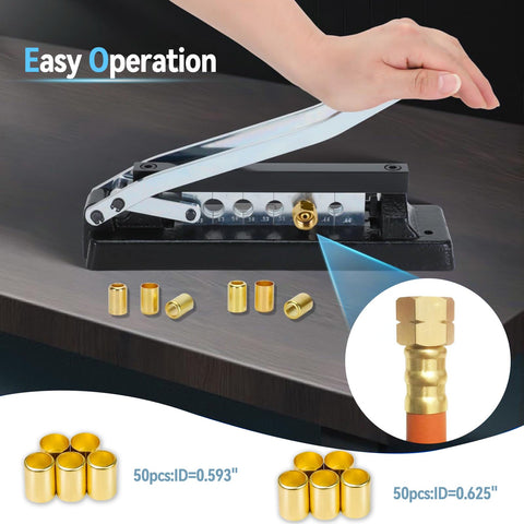 Jeonz 100 ferrules pack provides ready-to-use fittings for quick hose restoration