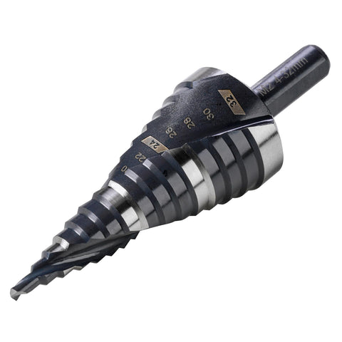 Jerax tools M2 HSS step drill bit overview with four sizes for versatile drilling
