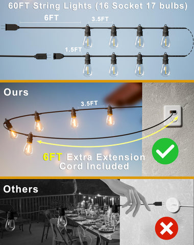 Jerritte easy hanging loops simplify outdoor installation on porches.