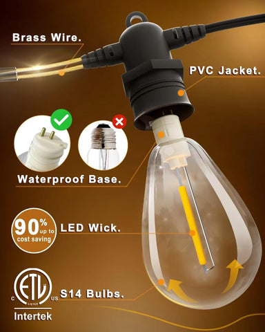 Jerritte IP65 waterproof shatterproof bulbs keep parties bright outdoors.