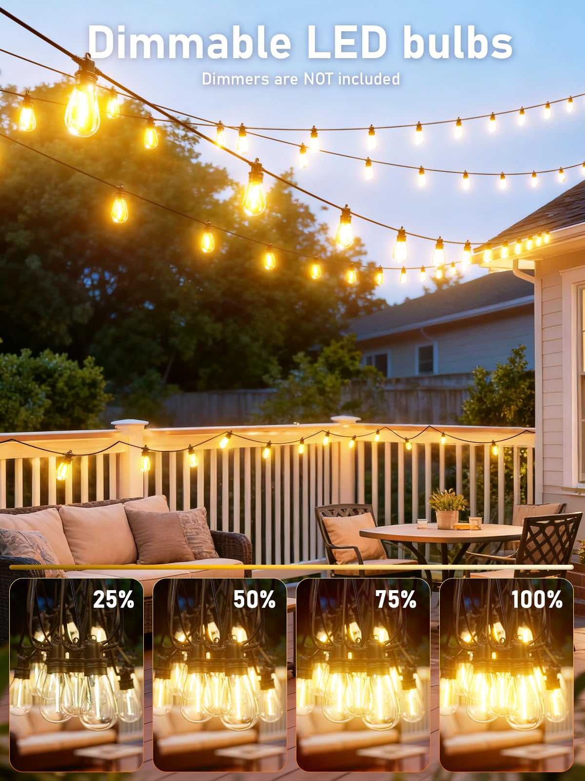 Jerritte vintage Edison style bulbs create a cozy bistro vibe.
