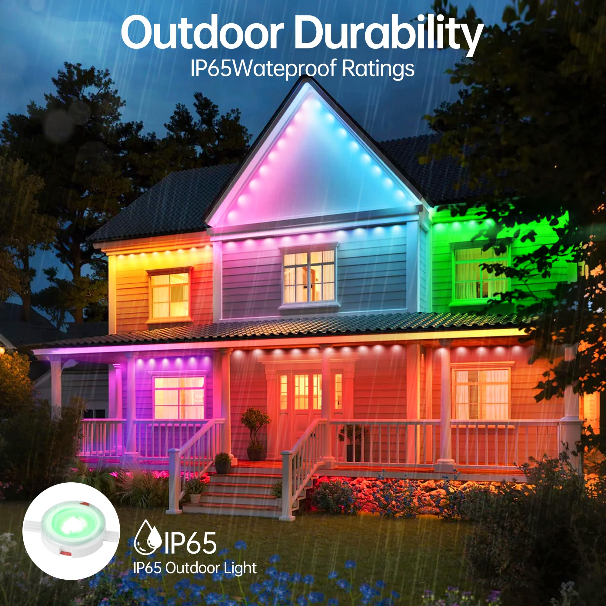 Jeryyen outdoor lights app control interface lets you adjust scenes from your phone.