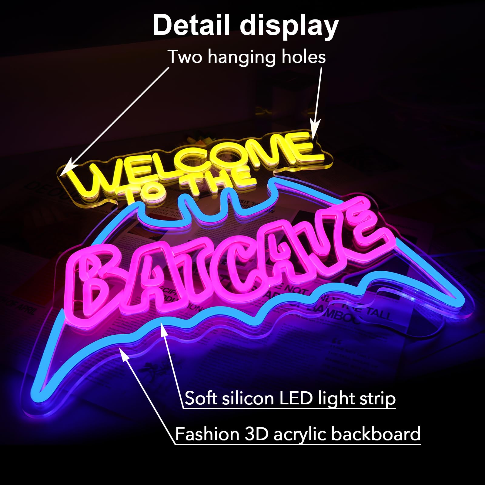 Jesalah acrylic backpanel LED sign offers a sleek three dimensional look