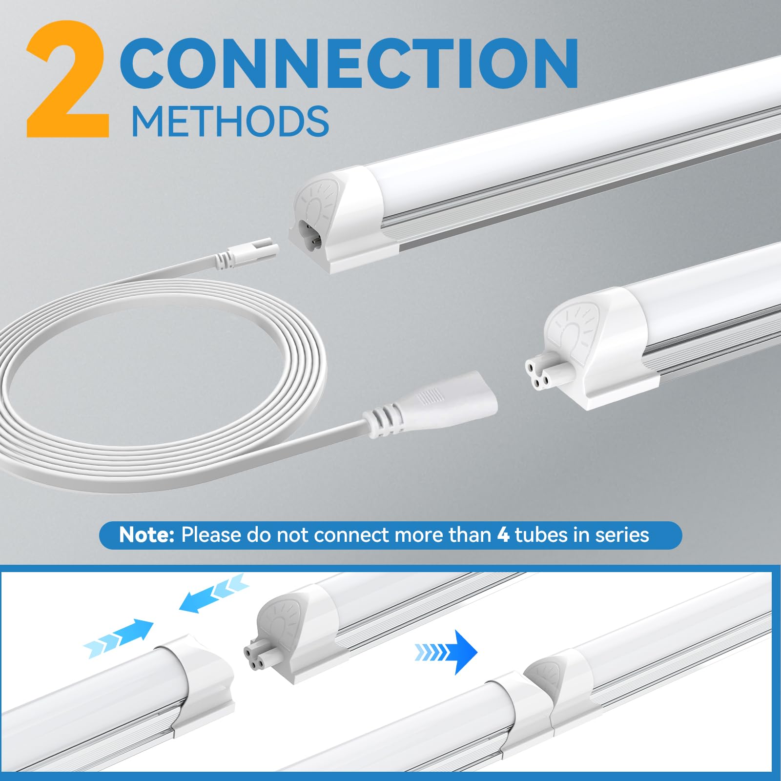JESLED linkable design lets you chain up to four tubes