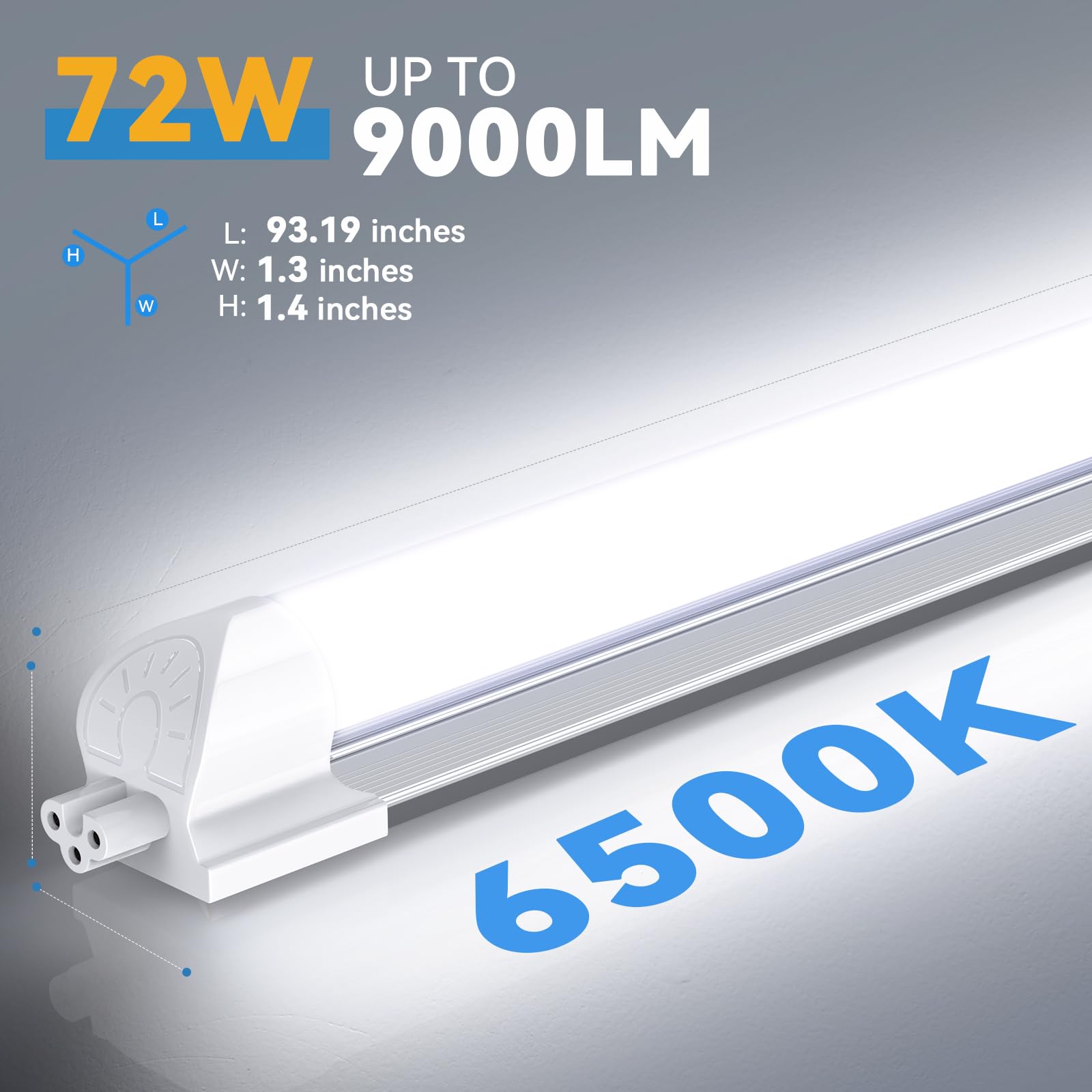 JESLED dual-row 8ft LED light design boosts brightness for large garages