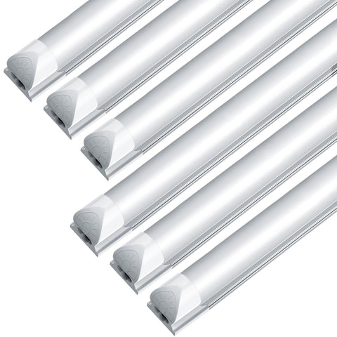 JESLED 8ft LED shop light with frosted cover provides even garage illumination