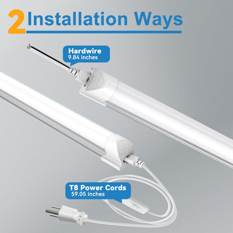JESLED plug-and-play 8ft LED shop light for fast setup