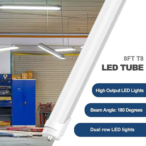 JESLED fluorescent replacement 8ft LED tube for T8 fixtures.