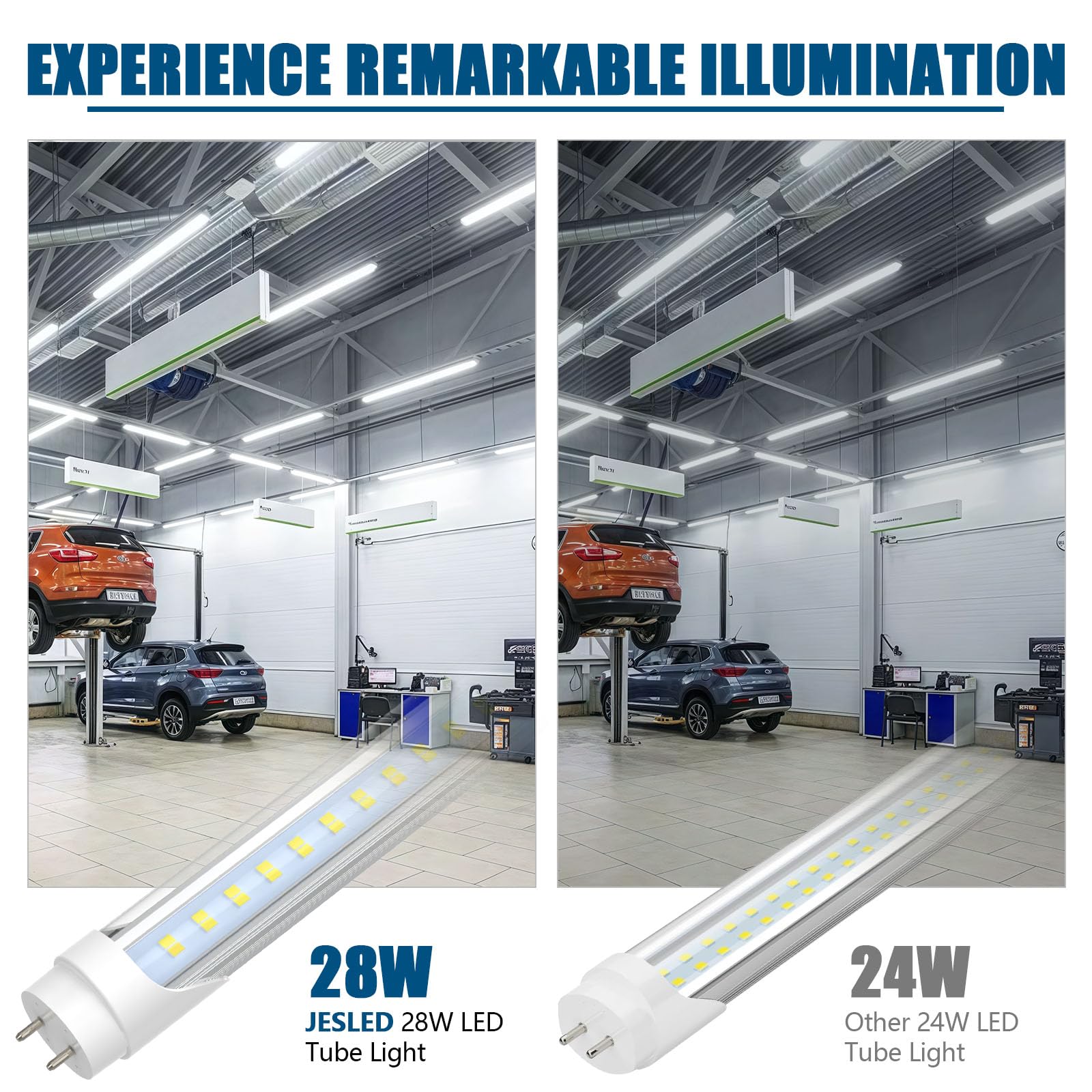 JESLED single-ended or double-ended powered tube installs with ease.