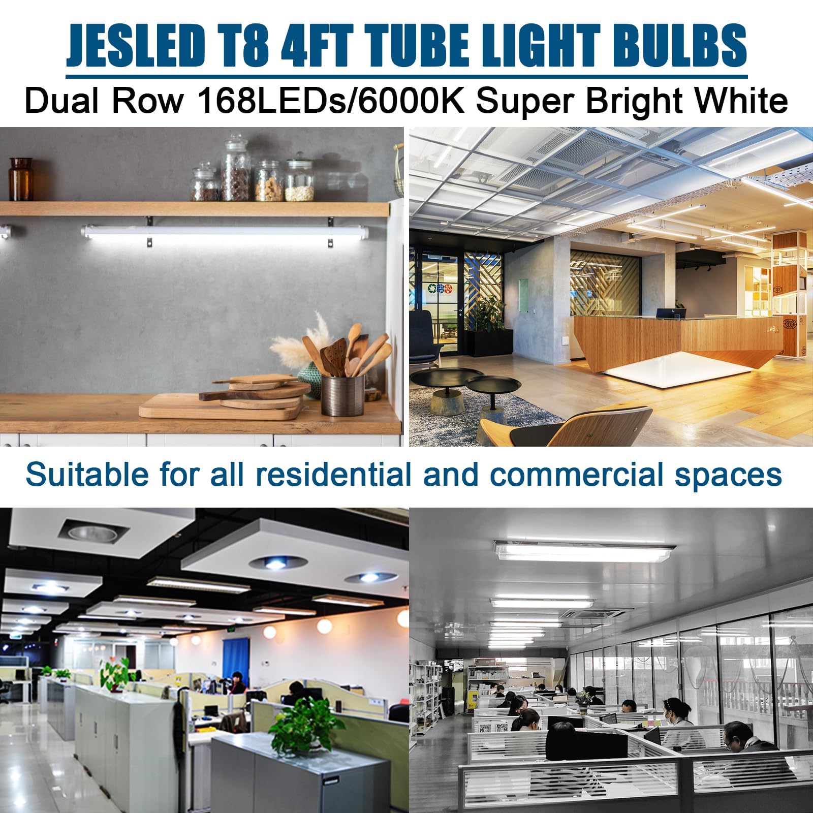 JESLED single-ended T8 4ft tube fits single-ended fixtures easily.