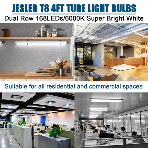 JESLED single-ended T8 4ft tube fits single-ended fixtures easily.