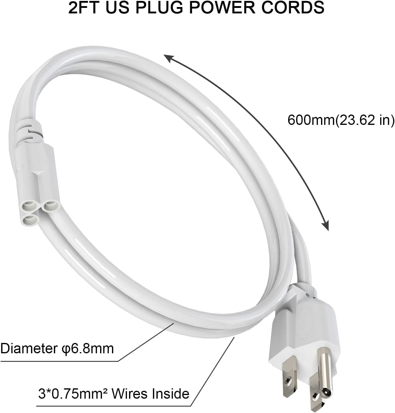 JESLED power cable connected to LED fixture for quick setup.