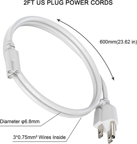 JESLED power cable connected to LED fixture for quick setup.
