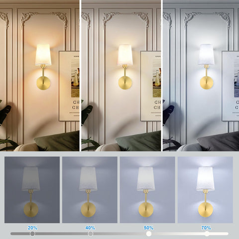 Jesled wall sconce ambient-brightness creates cozy ambiance in a living area.