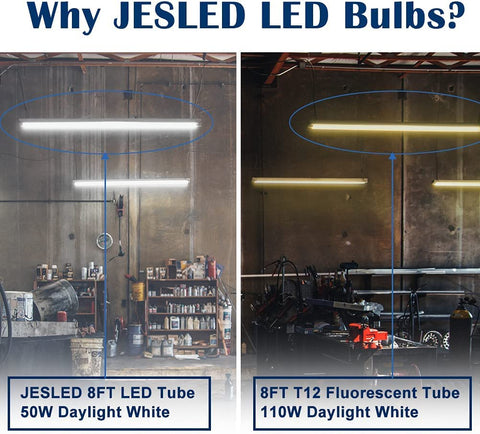 JESLED warehouse workshop lighting with 8ft LED tube.