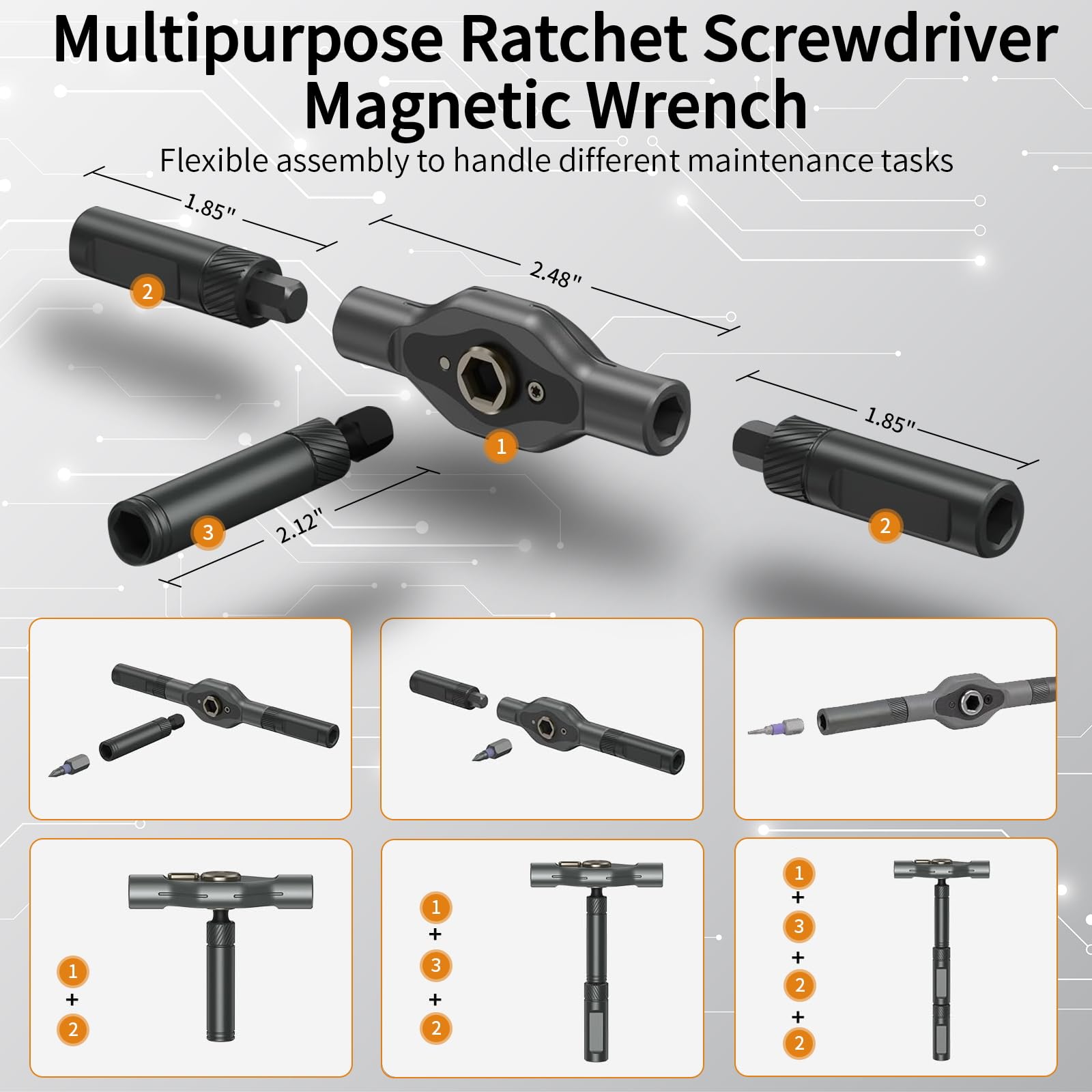 JESRYTOUR detachable ratchet handle enabling use in tight spaces.