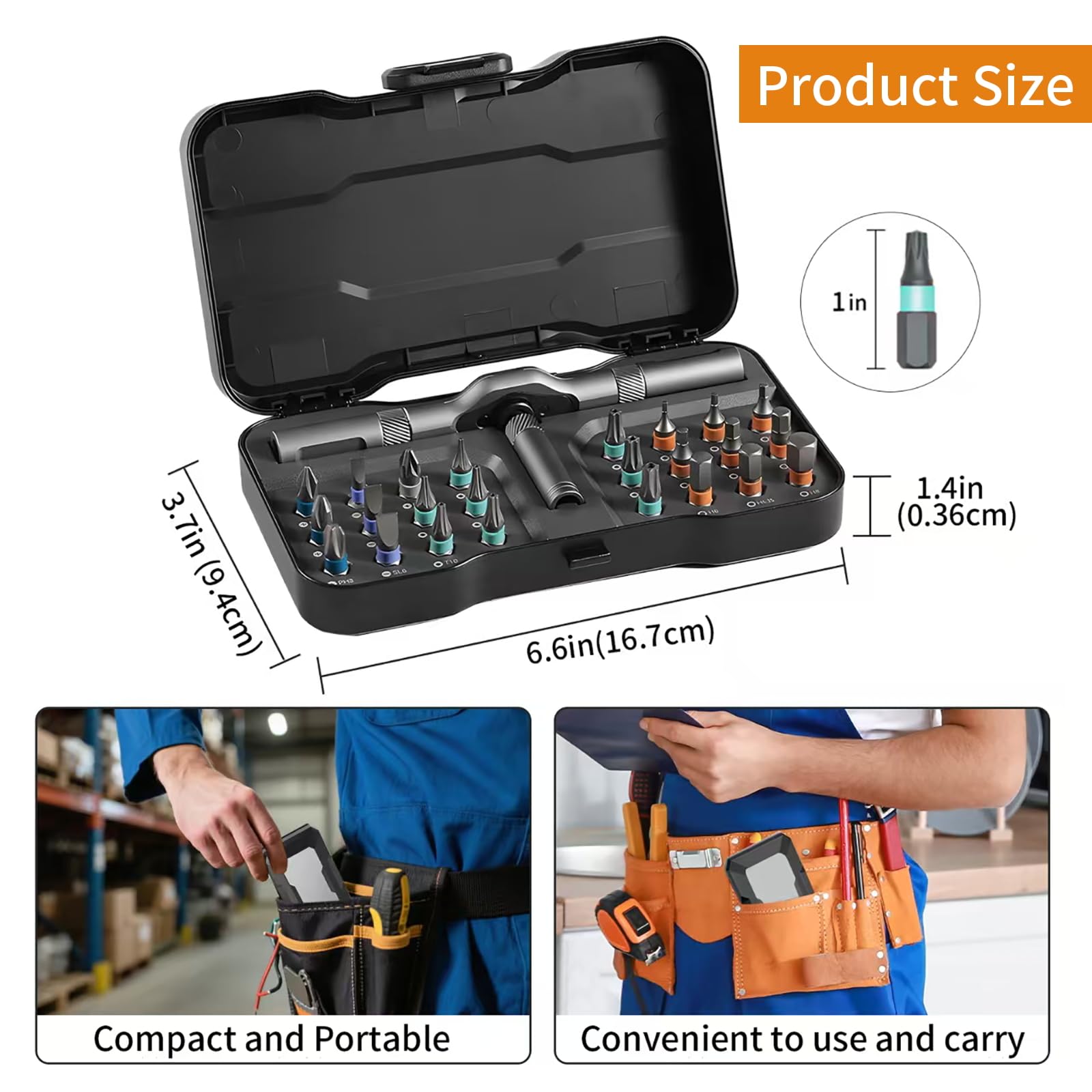 JESRYTOUR detachable ratchet handle enables access in tight spaces.