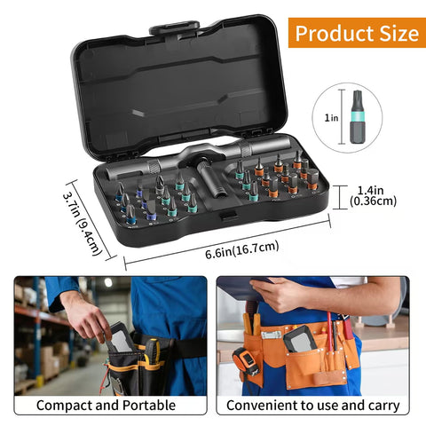 JESRYTOUR detachable ratchet handle enables access in tight spaces.